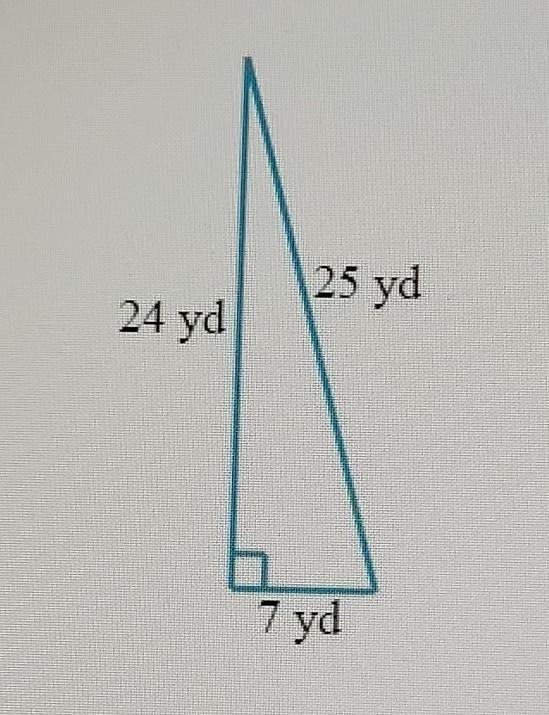 Find the area of the triangle belowUnit given is yd, yd^2, yd^3-example-1