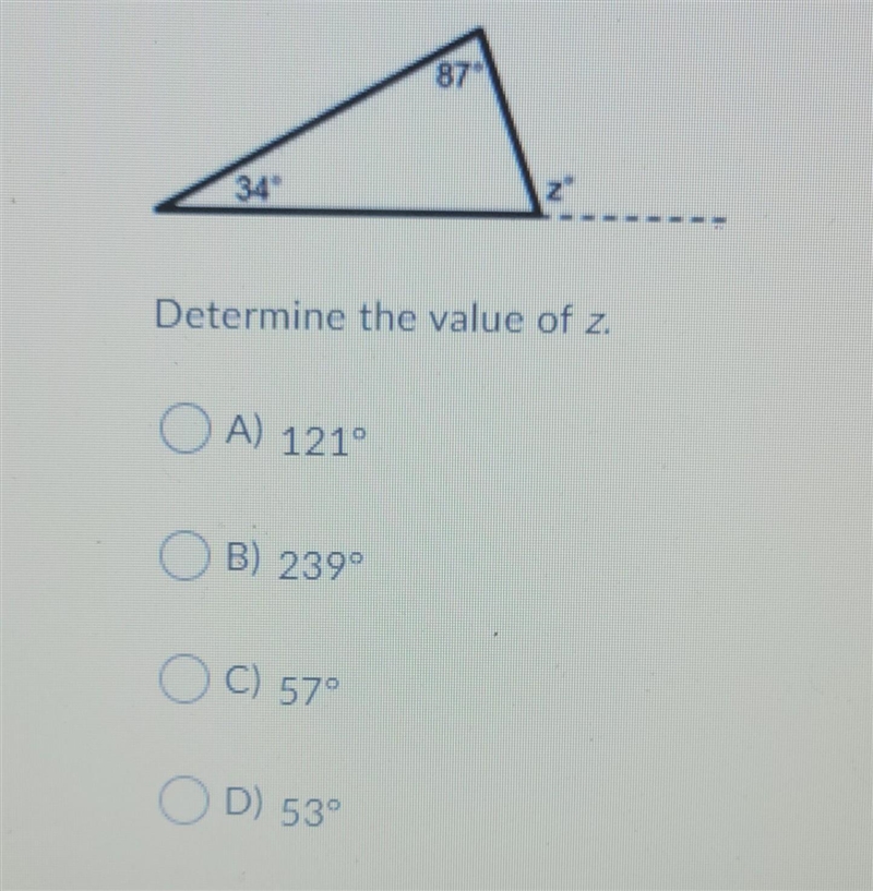 Detammine the value z​-example-1