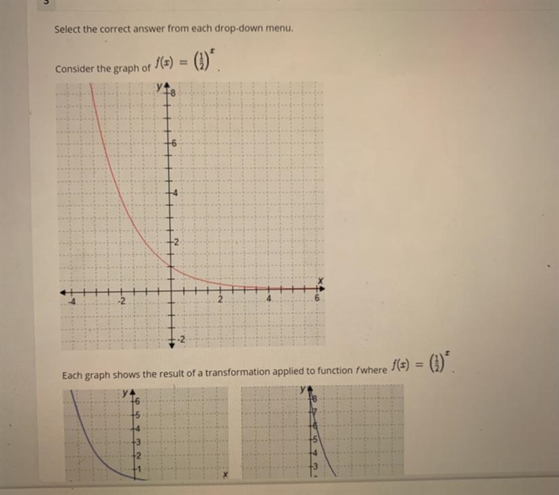 Options for the first box: x, y, w, z Options for the second box: Horizontal compressionVertical-example-1