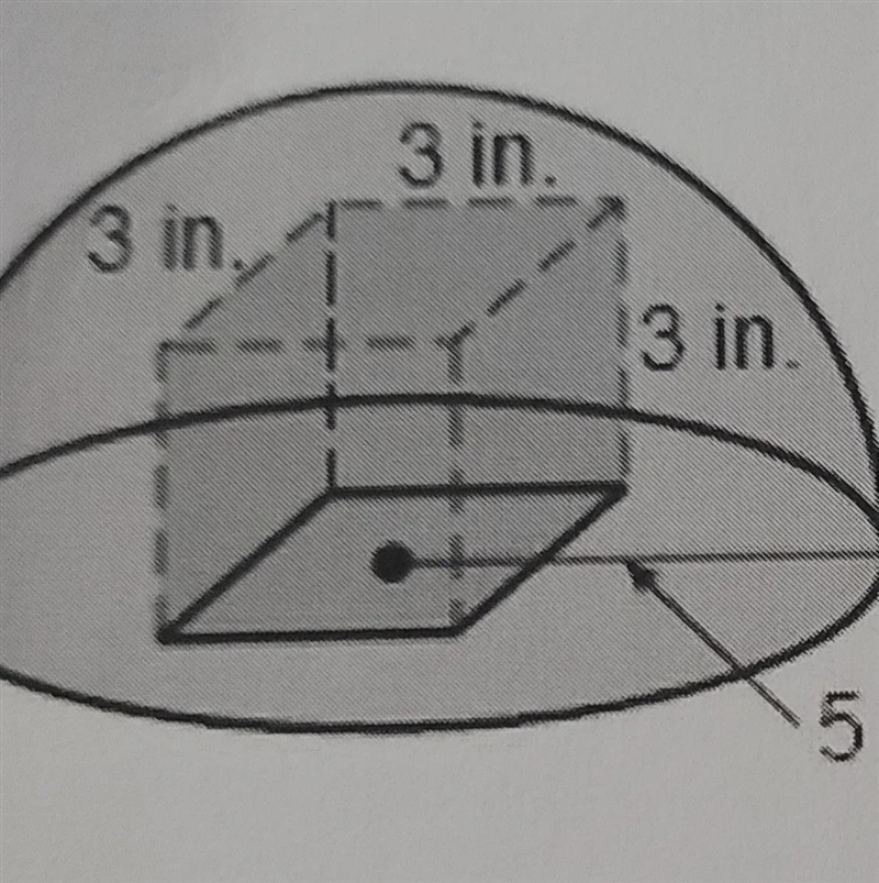 What is the area of the hemisphere with the removed object? Use Pi and round to the-example-1