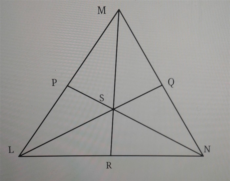 In LMN, S is the centroid. If SQ=22 find LS-example-1