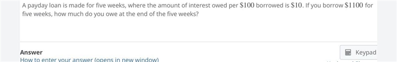 How much do you owe at the end of five weeks ?-example-1