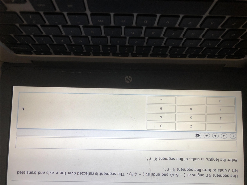 Line segment XY begins at ( - 6,4) and ends at ( - 2,4). The segment is reflected-example-1