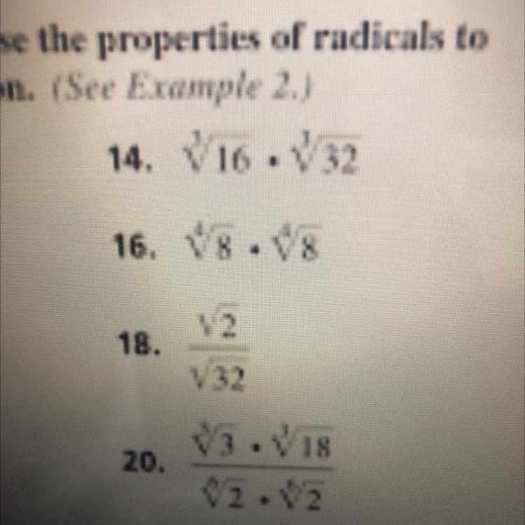 I need help with my math homework. i need just need help with number 18.Use the properties-example-1