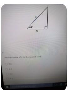 44° 6 Find the value of x to the nearest tenth.-example-1