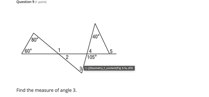 I got m<3=65 but not sure would you help thank you!find the measure of 3.-example-1