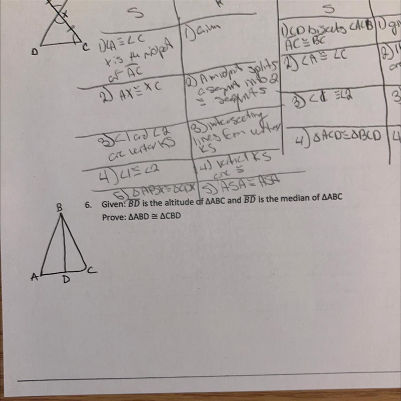 Given:BD is the altitude of triangle ABC and BD is the median of triangle ABC Prove-example-1