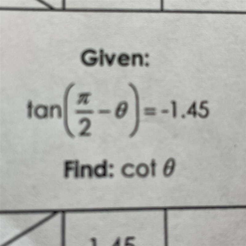 Please use cofunction or even odd identities to solve this problem! 50 points !-example-1