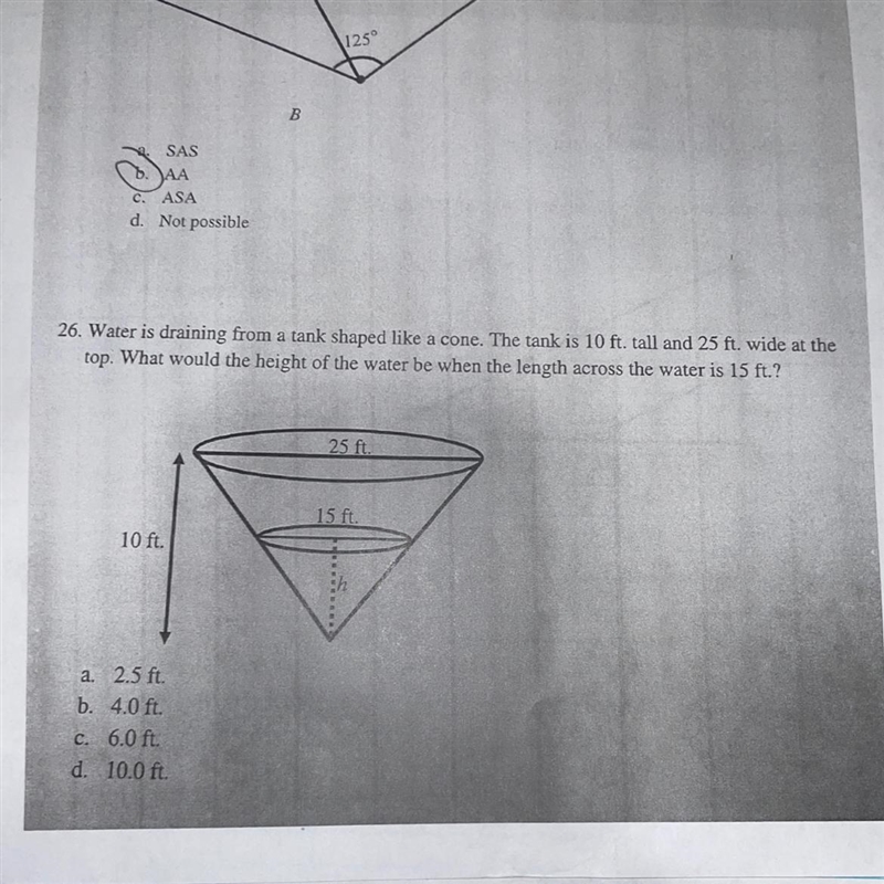 Water is draining from a tank shaped like a cone.-example-1