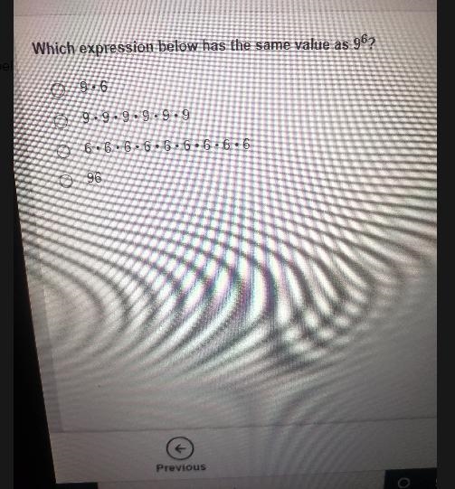 Which expression below has the same value as 9{9}^(6)-example-1