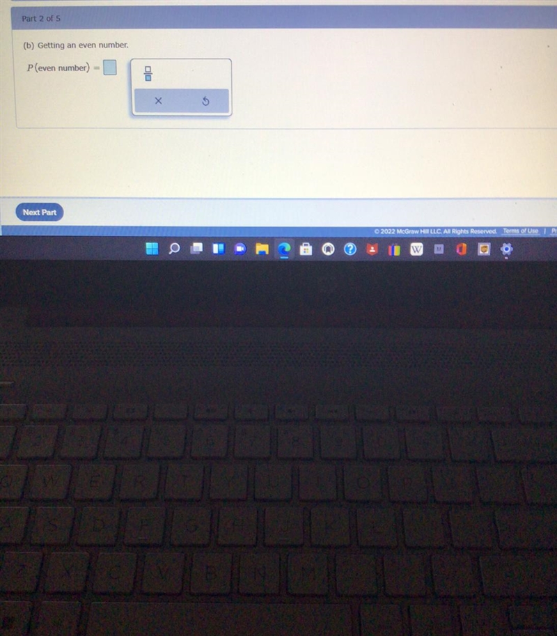 Express the answer in simplest formIf A die is rolled one time find the probability-example-1