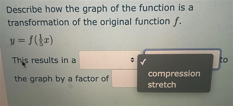 Describe how the graph of the function is a transformation of the original function-example-1