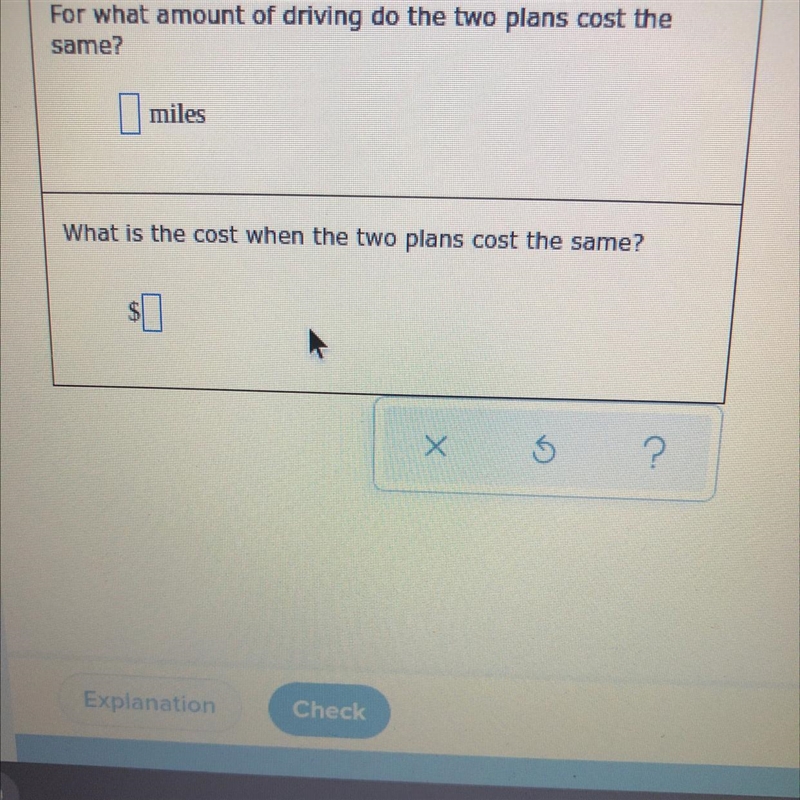 Kira will rent a car for the weekend. She can choose one of two plans. The first plan-example-1