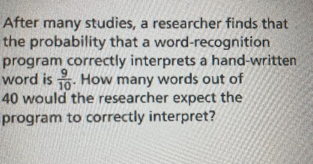 After many studies, a researcher finds thatthe probability that a word-recognitionprogram-example-1