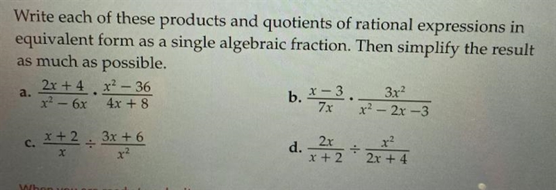 Write each of these products and quotients of rational expressions in equivalent form-example-1