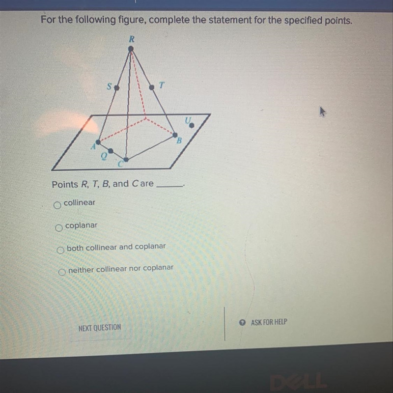 For the following figure, complete the statement for the specified points.RSPoints-example-1