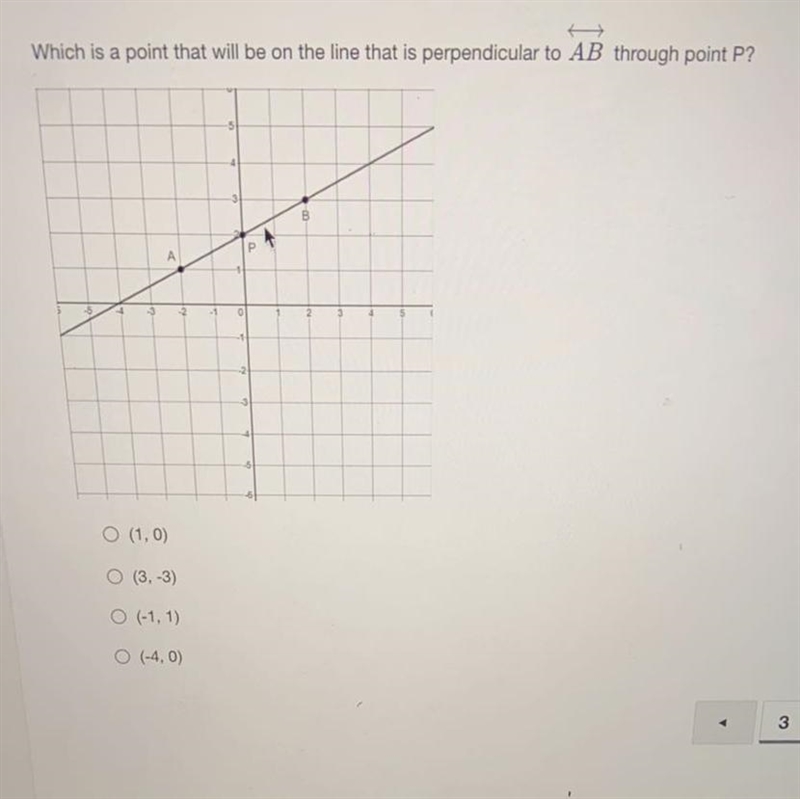 Which is a point that will be on the line that is perpendicular to AB through point-example-1