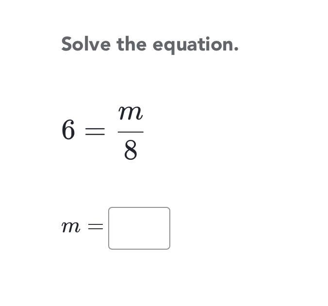 Solve the equation. m=-example-1