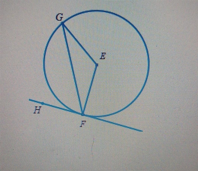 The circle below has center E. Suppose that m-example-1