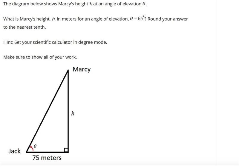 Please help thank you Jack and Marcy are at an amusement park. Jack is standing 75 meters-example-1