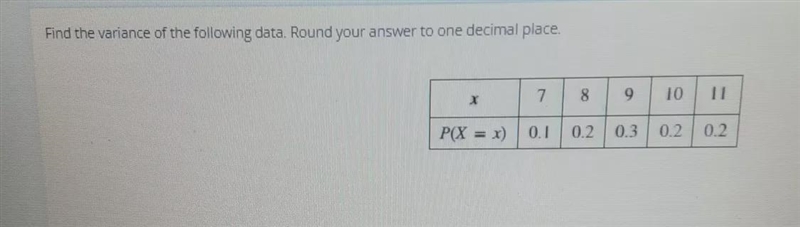 How to find the variance and round to one decimal place-example-1