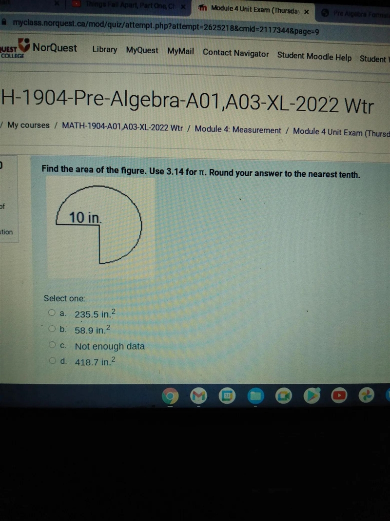 find the area of the figure using 3.14 for pi round answer to the nearest tenth and-example-1