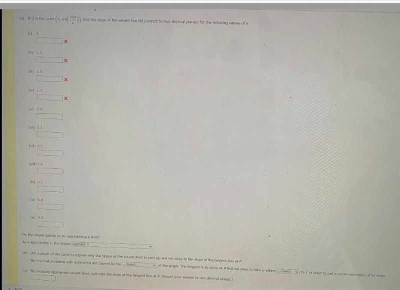 (a) If Q is the point (x, sin(16)),(1) 2(11)15Xfind the slope of the secant line PQ-example-1
