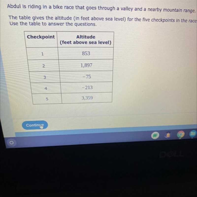 Abdul is riding in a bike race that goes through a valley And a nearby mountain range-example-1