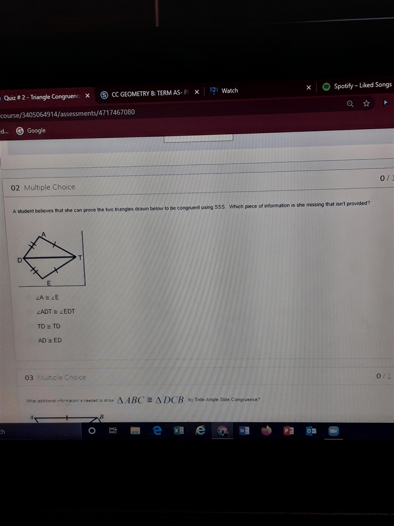 A student believes that she can prove the two triangles drawn below to be congruent-example-1