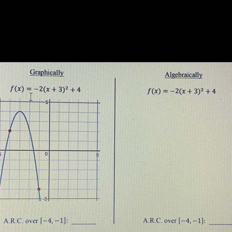 Find the average rate of change of the function below over the interval (-4,-1).-example-1