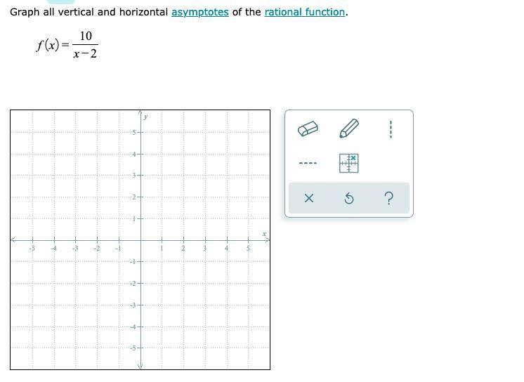 Finding the asymptotes of a rational function: Constant over linear-example-1