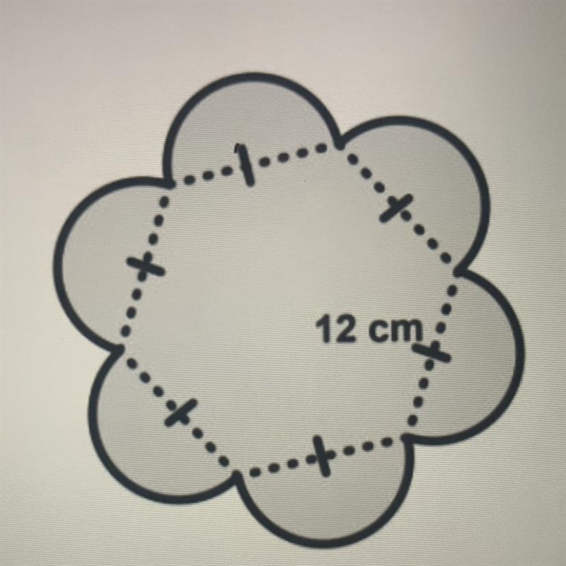 Could someone please help me find the area of the hexagon inside this figure? Thanks-example-1