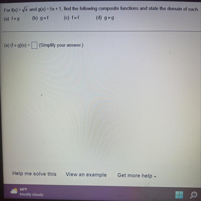 Calculus find the functions and state the domain-example-1