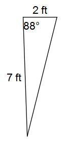 Find the area of the triangle. triangle area 3A. 3.9 ft²B. 0.2 ft²C. 7 ft²D. 14 ft-example-1