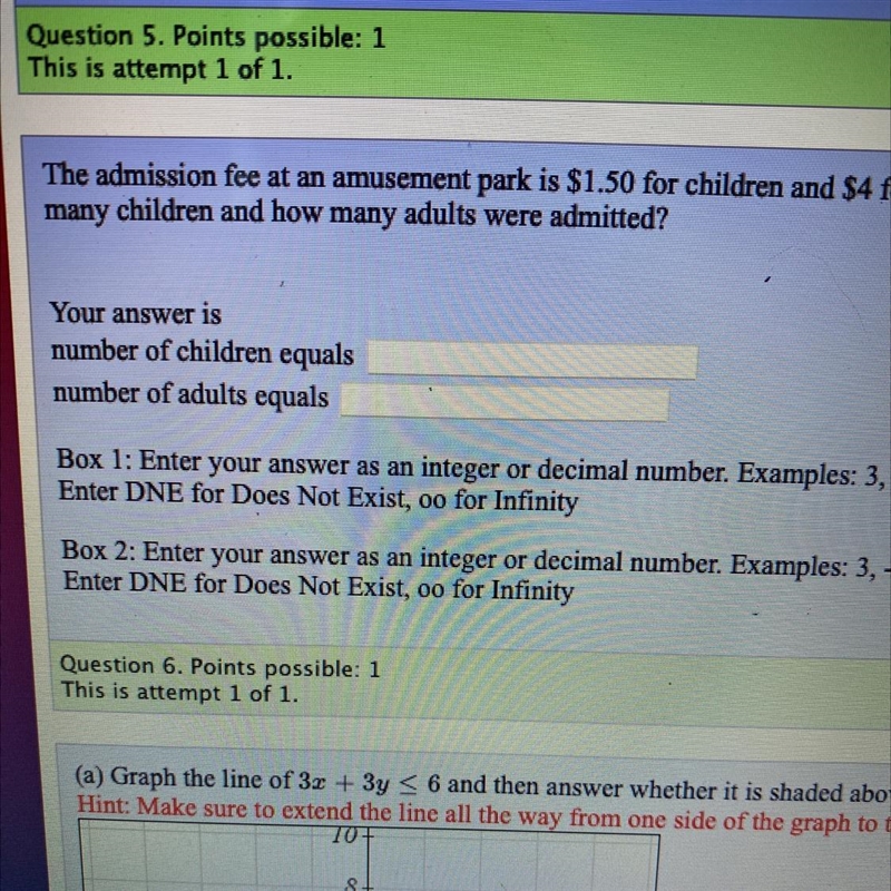 The admission fee at an amusement park is $1.50 for children and four dollars for-example-1