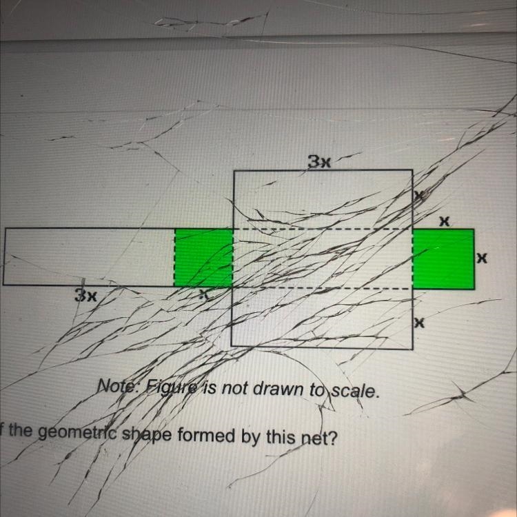 If x = 6 in, what is the surface area of the geometric shape formed by this net?-example-1