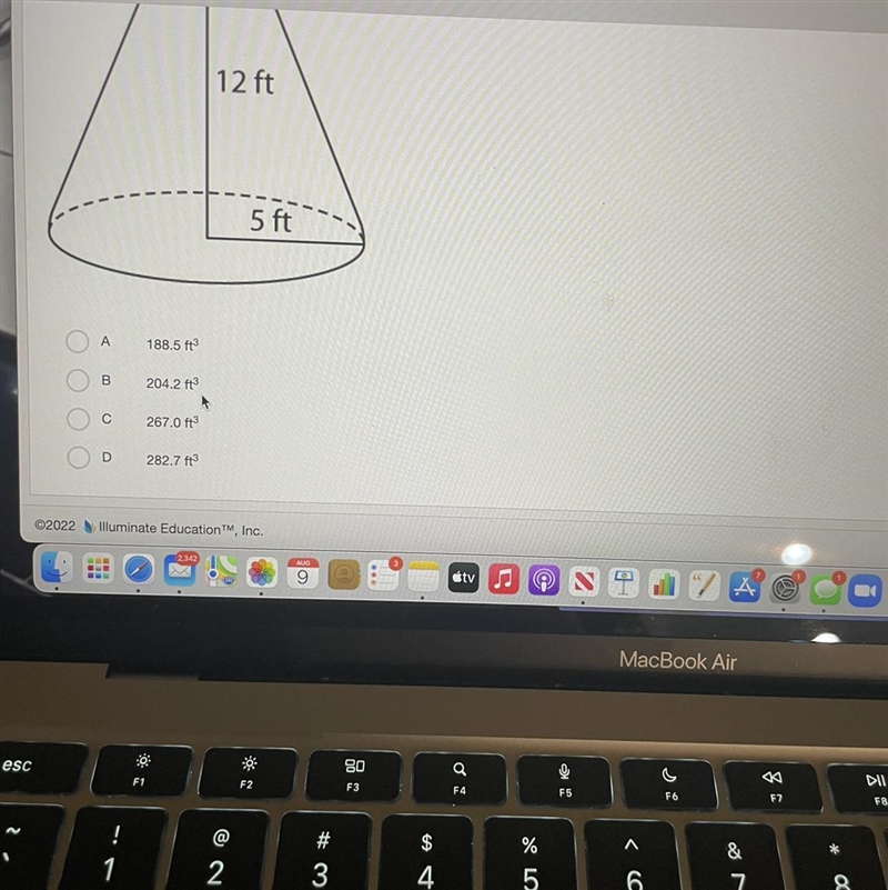 What is the surface are of this cone rounded to the nearest tenth of a square foot-example-1