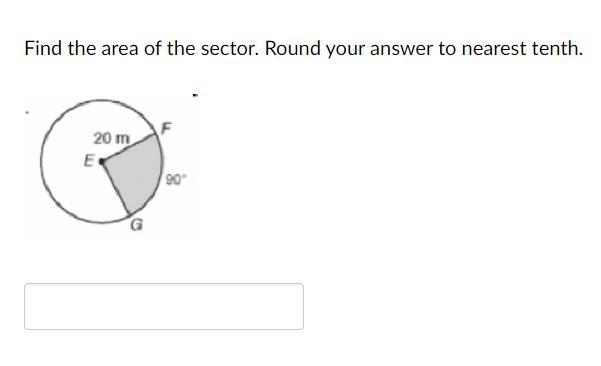 Find the area of the sector. Round your answer to nearest tenth.-example-1