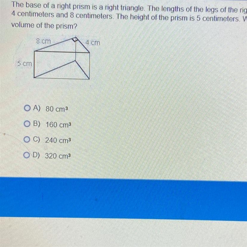 The base of a right prism is a right triangle. The lengths of the legs of the right-example-1