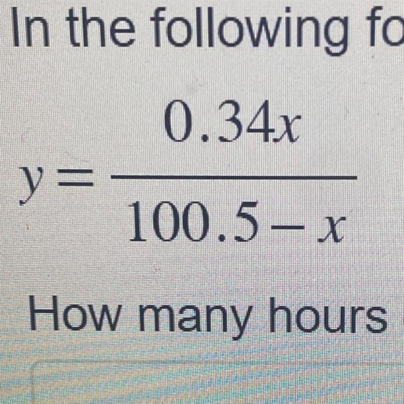 In the following formula, y is the minimum number of hours of studying required to-example-1