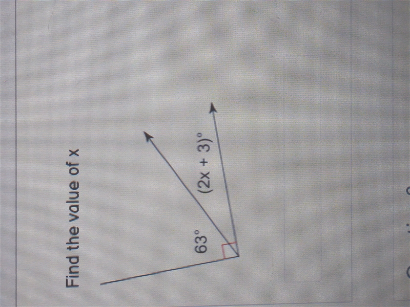 Find the value of x 63° (2x + 3)°-example-1