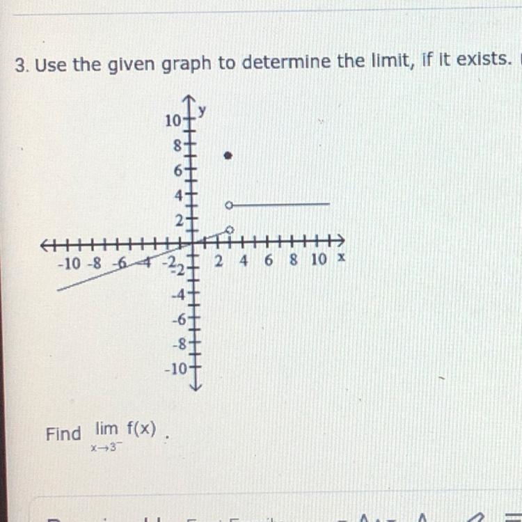 Use the given graph to determine the limit, if it exists. I needed to answer for the-example-1