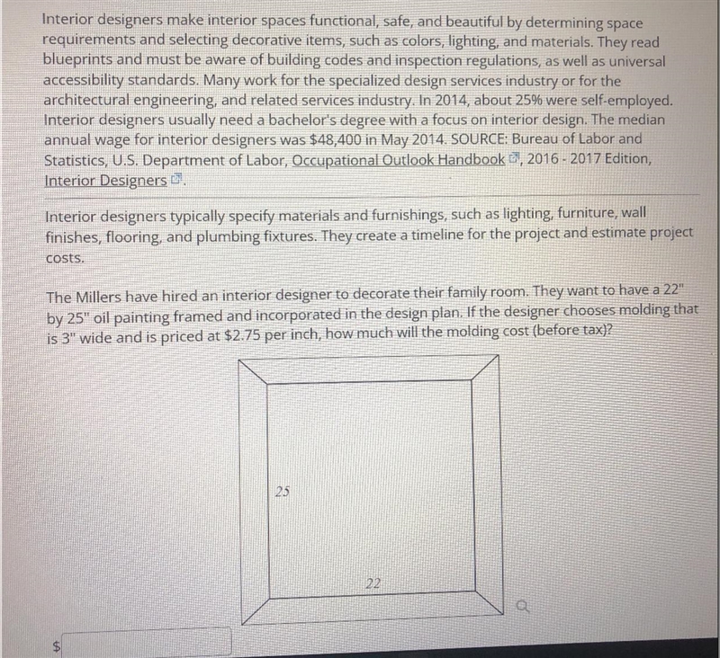 Pls Help! Geometry How much will the molding cost?-example-1