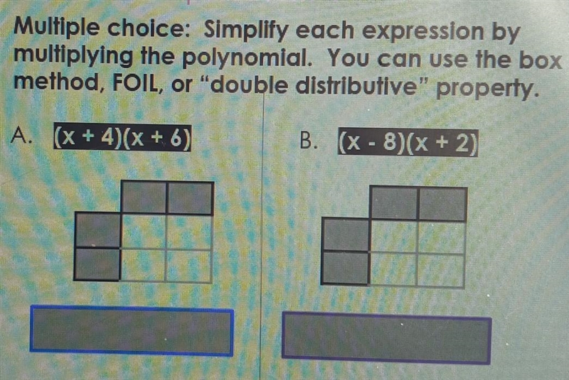 Multiple choice: Simplify each expression by multiplying the polynomial. You can use-example-1