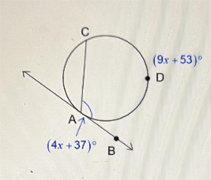 Given that line AB is tangent to the circle, find m-example-1