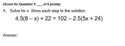 Please help me step by step on how to get the answer.1.Solve for x. Show each step-example-1