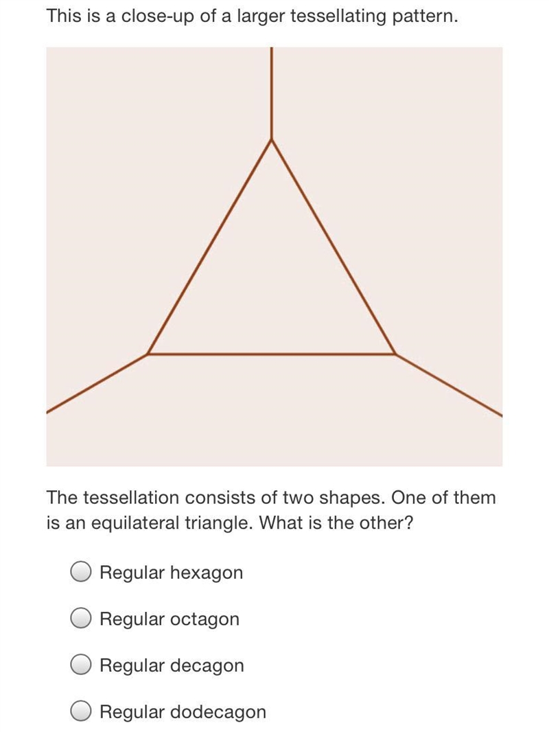 This is a close-up of a larger tessellating pattern.The tessellation consists of two-example-2