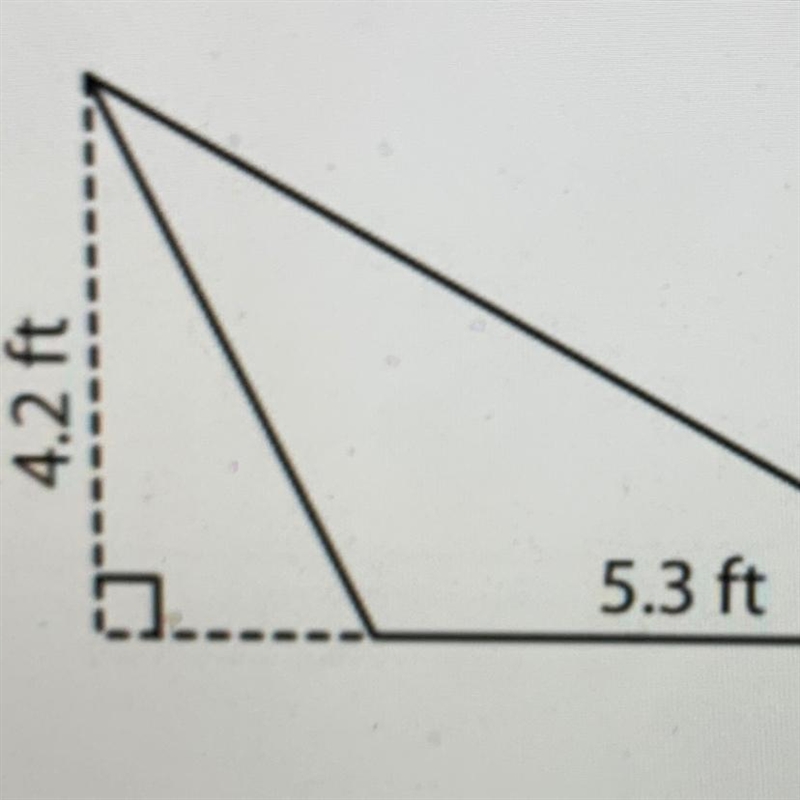 Find the area of a triangle round to the tenths-example-1