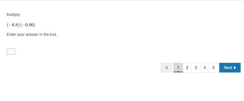 Multiply. (−6.8)(−0.06) Enter your answer in the box.-example-1