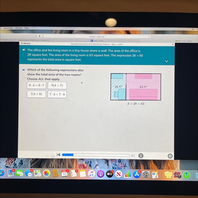 Equivalent expressions and the distributive property is what this lesson is on-example-1